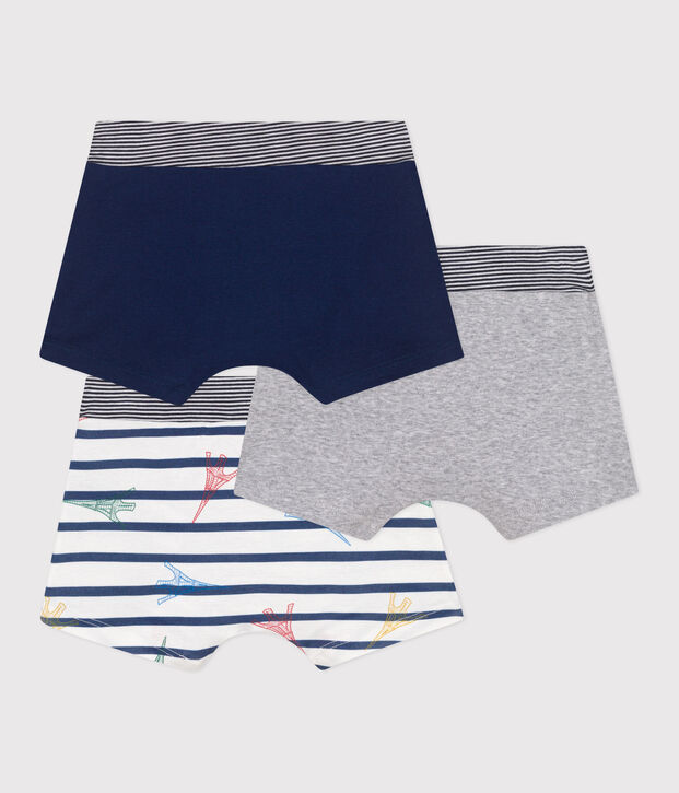 3er-Set Kinder-Boxershorts aus Baumwolle mit &uuml;berzogenem Bund Paris-Motiv vielfarbig
