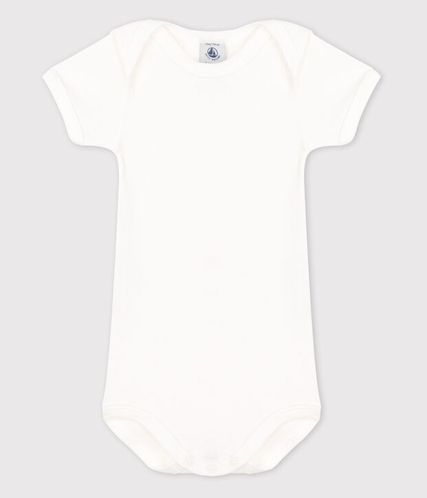 Kurz&auml;rmeliger Baby-Body f&uuml;r M&auml;dchen weiss