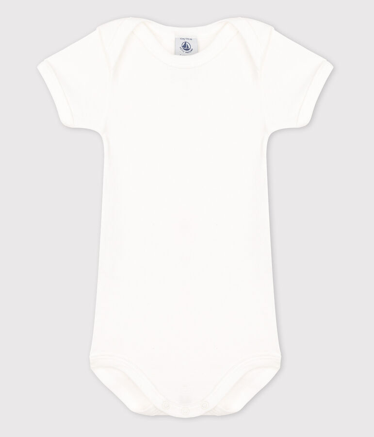Kurz&auml;rmeliger Baby-Body f&uuml;r M&auml;dchen weiss MARSHMALLOW