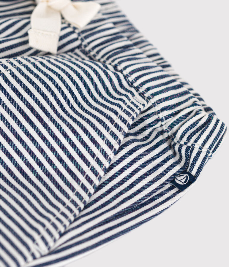 Baby-Hose aus Leinenstoff blau MEDIEVAL/weiss MARSHMALLOW