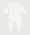 Strampler aus Doppeljersey mit einfarbigem Kragen weiss MARSHMALLOW