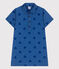 Kurzärmeliges Kinder-Kleid aus Baumwolle mit Herzmotiv blau ALASKA FONCE/ MEDIEVAL