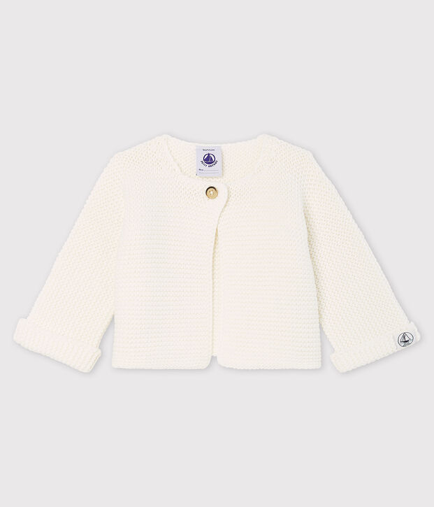 Baby-Cardigan aus Bio-Baumwollstrick weiss