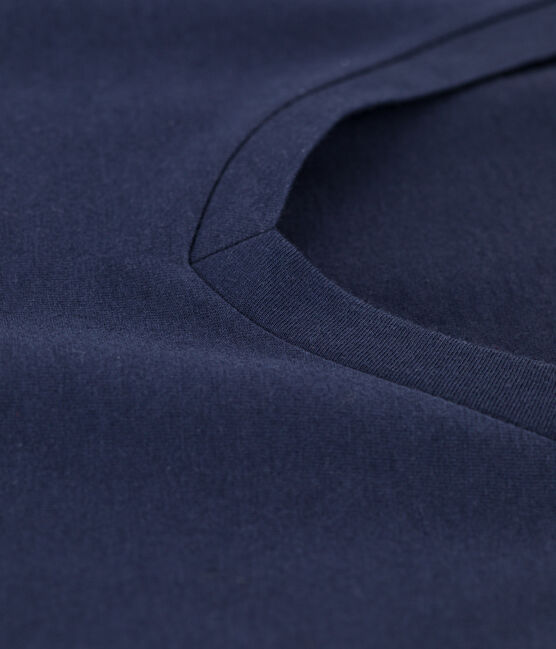 T-Shirt LE DROIT aus Baumwolle mit V-Ausschnitt für Damen blau SMOKING