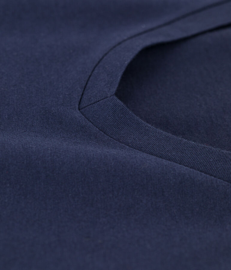 T-Shirt LE DROIT aus Baumwolle mit V-Ausschnitt f&uuml;r Damen blau