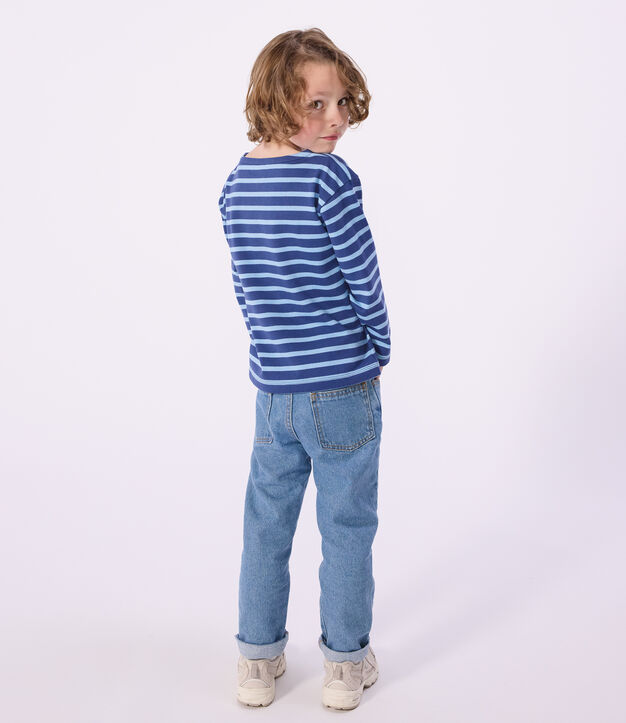 Kinder-Shirt Marini&egrave;re aus Baumwolle mit Streifen blau/blau