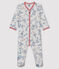 Baby-Strampler aus Rippstrick weiss/vielfarbig