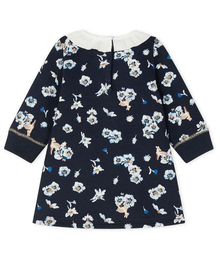Lang&auml;rmeliges bedrucktes Kleid f&uuml;r Baby M&auml;dchen blau/vielfarbig