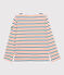 Streifenshirt aus Baumwolle Damen weiss MARSHMALLOW/ SMOKING/ CAROTTE