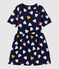 Kurzärmeliges Kinder-Kleid aus Doppeljersey für Mädchen blau SMOKING/weiss MULTICO