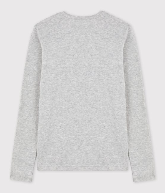Klassisches Damen-T-Shirt mit Mäusezähnchen-Details grau BELUGA CHINE