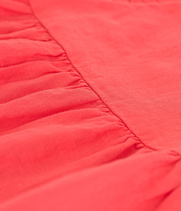 &Auml;rmelloses Babykleid aus Leinen orange