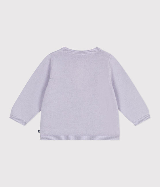 Baby-Cardigan aus einfarbigem Baumwollstrick violett PARME