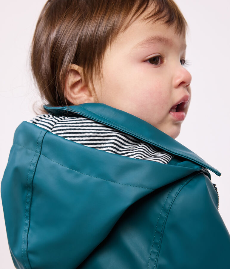 Ikonische Baby-Regenjacke aus wasserabweisendem Stoff gr&uuml;n