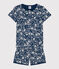 Kinder-Kurzpyjama aus Baumwolle mit Blumenmotiv für Mädchen INCOGNITO/ MARSHMALLOW