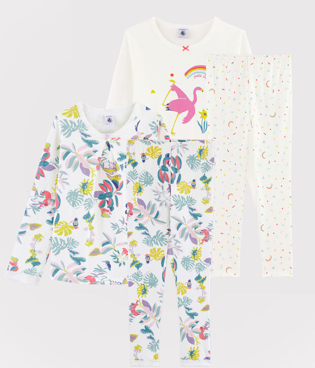 2er-Set Pyjamas mit Rippenstruktur und aus gedoppelter Baumwolle f&uuml;r kleine M&auml;dchen vielfarbig