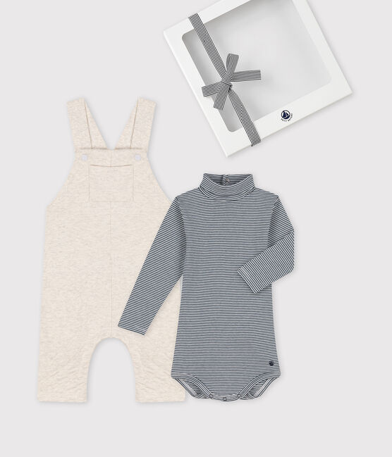 Geschenkset für das Baby: Latzhose und Body mit Rollkragen variante 1