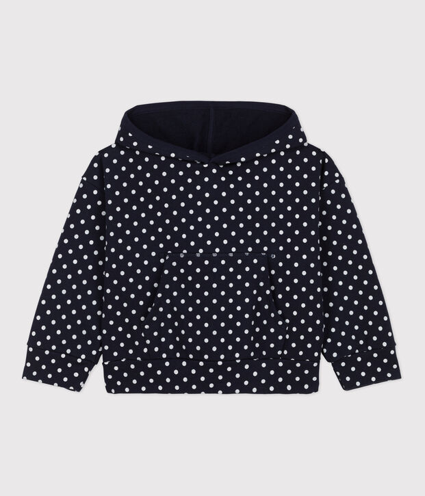 Kinder-Kapuzensweatshirt f&uuml;r M&auml;dchen blau/naturfarben