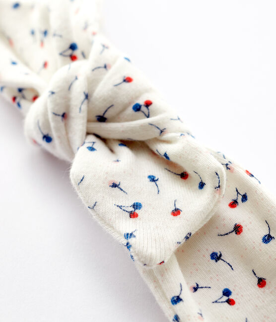 Kinder-Stirnband aus Baumwolle für Mädchen weiss MARSHMALLOW/weiss MULTICO