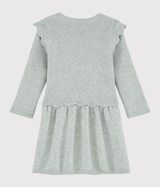 Baby-Kleid für Mädchen aus Wolle und Baumwolle grau BELUGA CHINE