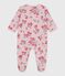 Strampler aus Doppeljersey mit Blumenmuster rosa JOLI/weiss MULTICO