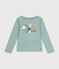 Langärmeliges Kinder-T-Shirt aus Rippstrick für Mädchen grün PAUL