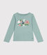 Langärmeliges Kinder-T-Shirt aus Rippstrick für Mädchen