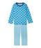 Bedruckter Jungen-Schlafanzug aus Doppeljersey mit Streifen blau IBIZA/blau MAJOR