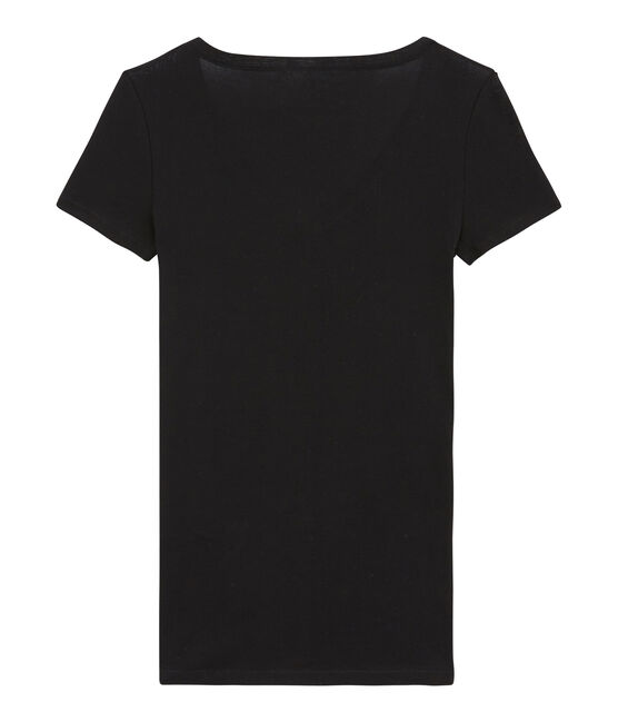 Leichtes langärmeliges baumwoll-t-shirt damen schwarz NOIR