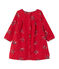 Baby-Mädchen-Kleid aus gedoppeltem Jersey mit Print rot FROUFROU/weiss MULTICO