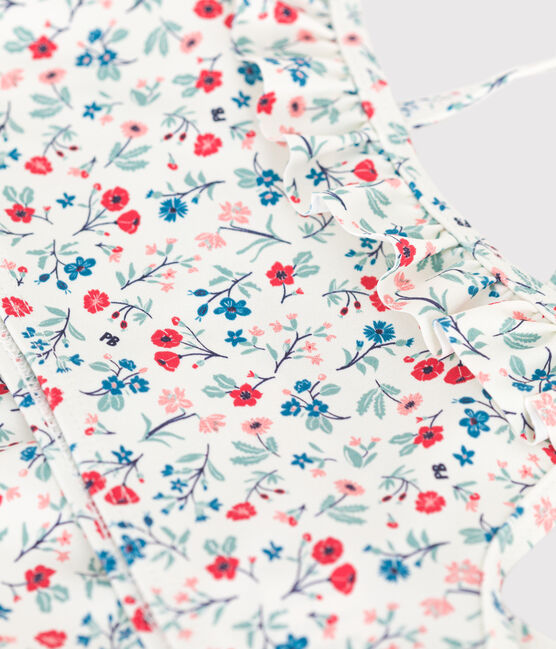 Kinder-Bikini mit Blumenmuster weiss MARSHMALLOW/weiss MULTICO