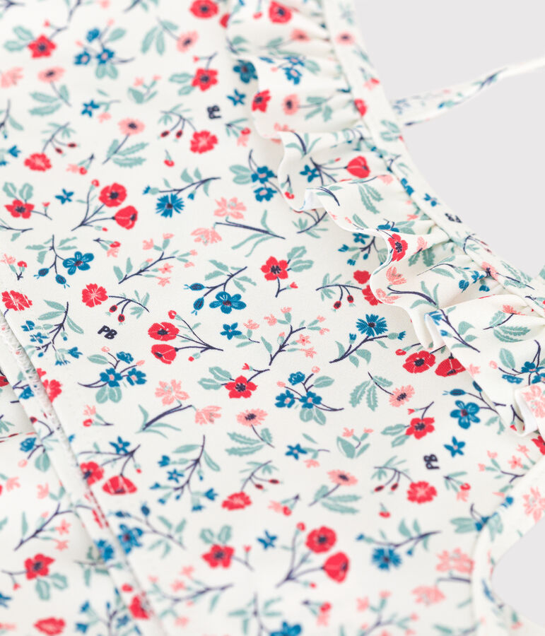 Kinder-Bikini mit Blumenmuster weiss/vielfarbig