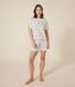 Damen-Pyjama, Shorts und T-Shirt aus Baumwolle mit Paris-Motiv