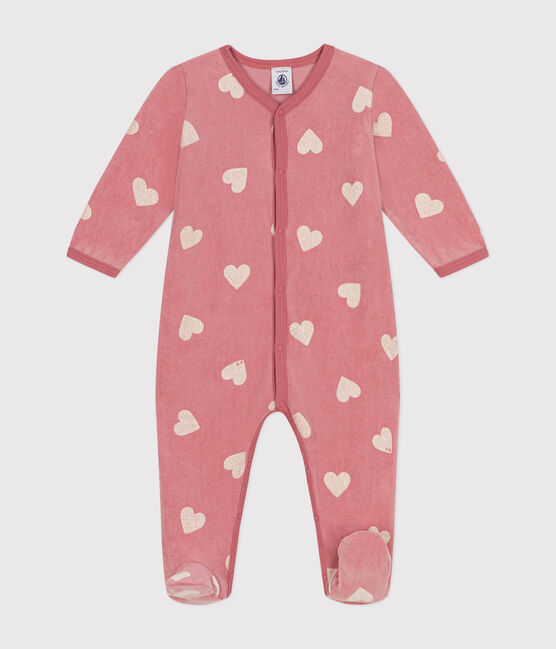 Strampler aus Nicki mit Herzmotiv rosa ROSEWOOD/ MARSHMALLOW