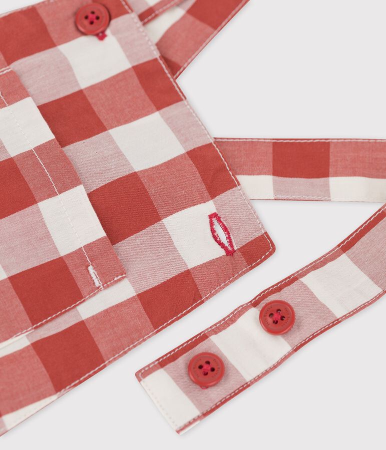 Kurze Baby-Latzhose aus Popeline braun/naturfarben