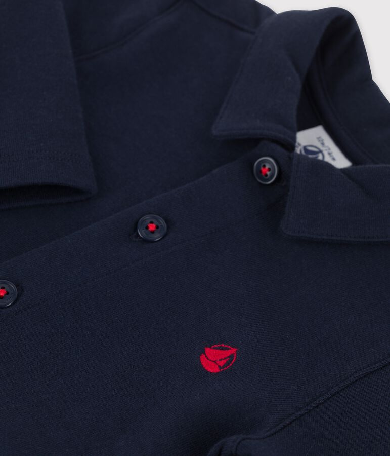 Langer Baby-Overall aus dickem Bio-Jersey blau