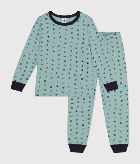Kinder-Pyjama aus aufgerautem Molton mit Waschbär-Motiv PAUL/ MULTICO