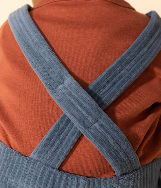 Lange Baby-Latzhose aus Cord blau POLOCHON
