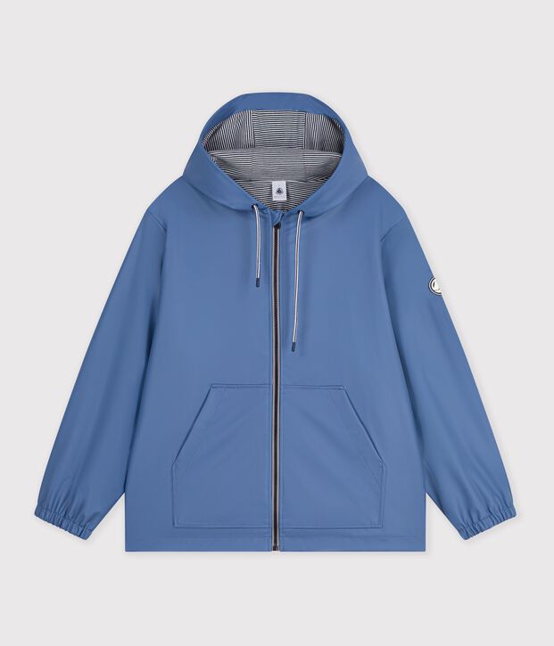 Kurze Damen-Regenjacke blau