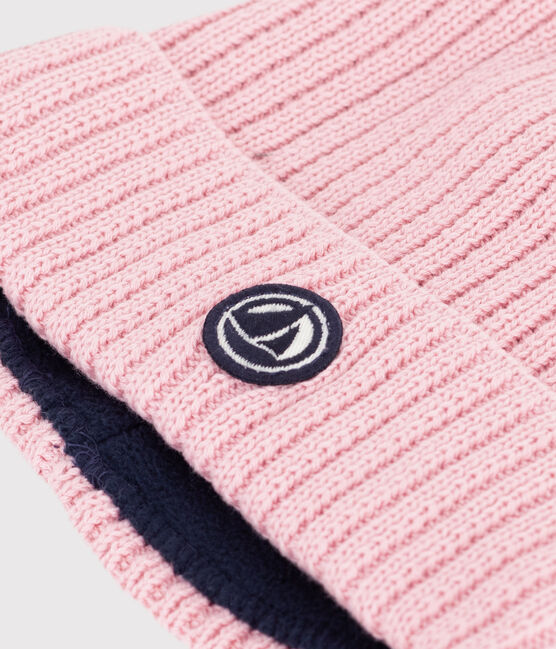 Kinder-Strickmütze mit Fleece gefüttert  rosa CHARME