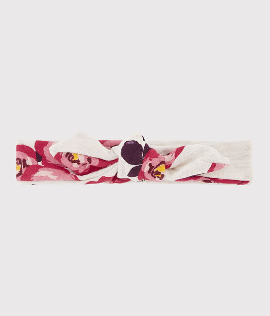 Bedrucktes Kinder-Stirnband für Mädchen beige MONTELIMAR/weiss MULTICO