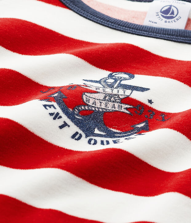 Jungen-Schlafanzug mit Ankermotiv blau/rot/weiss