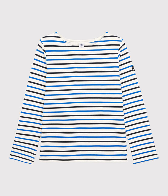 Streifenshirt aus Baumwolle Damen weiss MARSHMALLOW/ SMOKING/ RUISSEAU