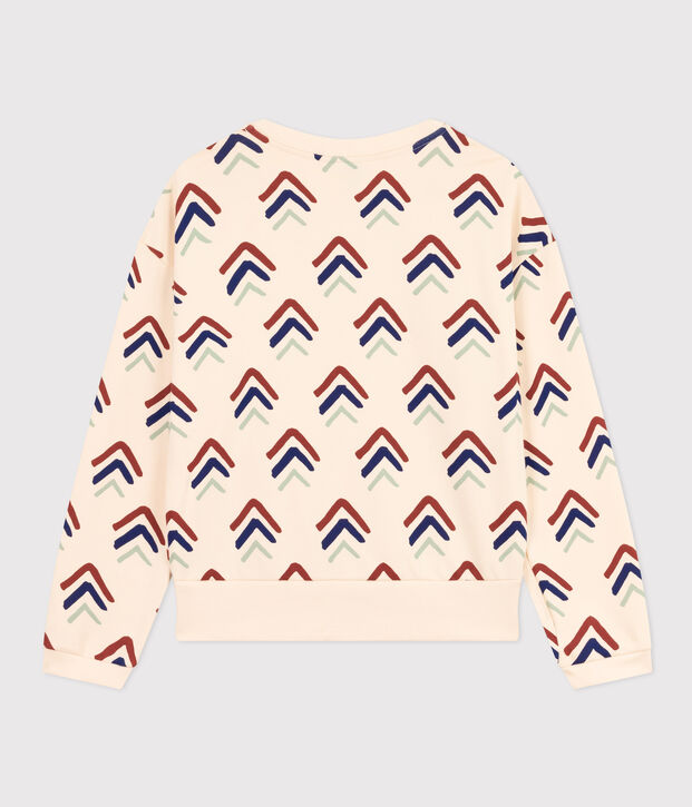 Damen-Sweatshirt aus Molton naturfarben/vielfarbig