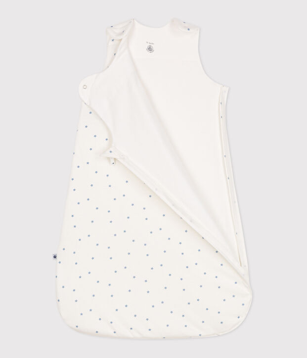 Babyschlafsack aus bedruckter Baumwolle, TOG 1,5 weiss/blau