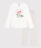 Kinder-Pyjama aus Baumwolle mit Blumenmotiv weiss MARSHMALLOW/weiss MULTICO