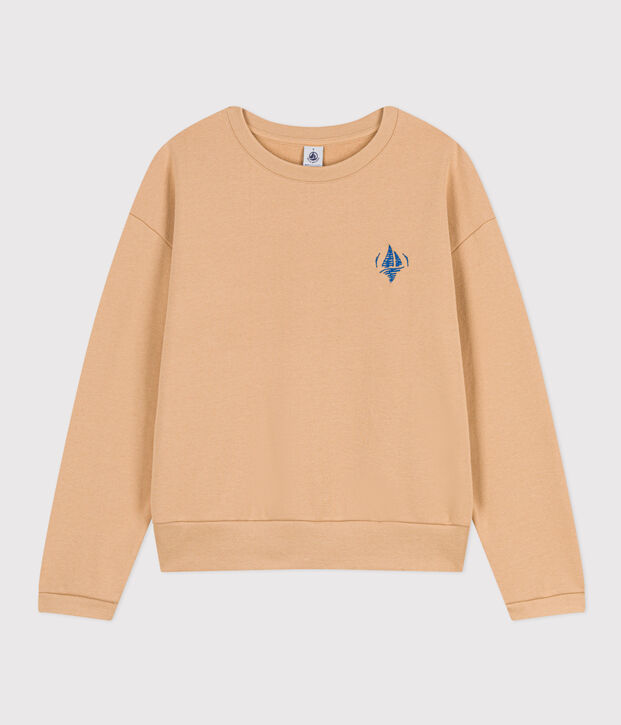 Sweatshirt aus Molton f&uuml;r Damen beige