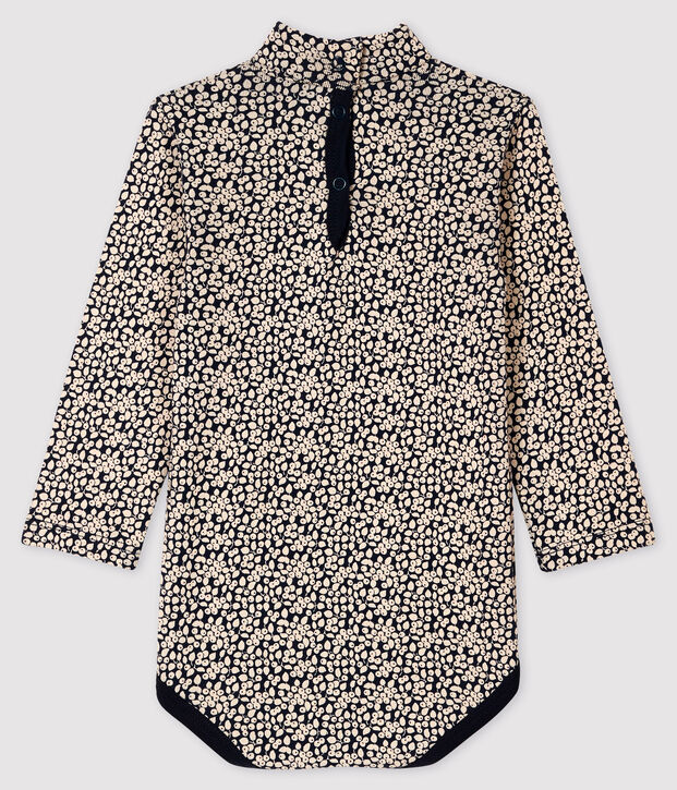 Lang&auml;rmeliger Baby-Body mit Rollkragen blau/weiss