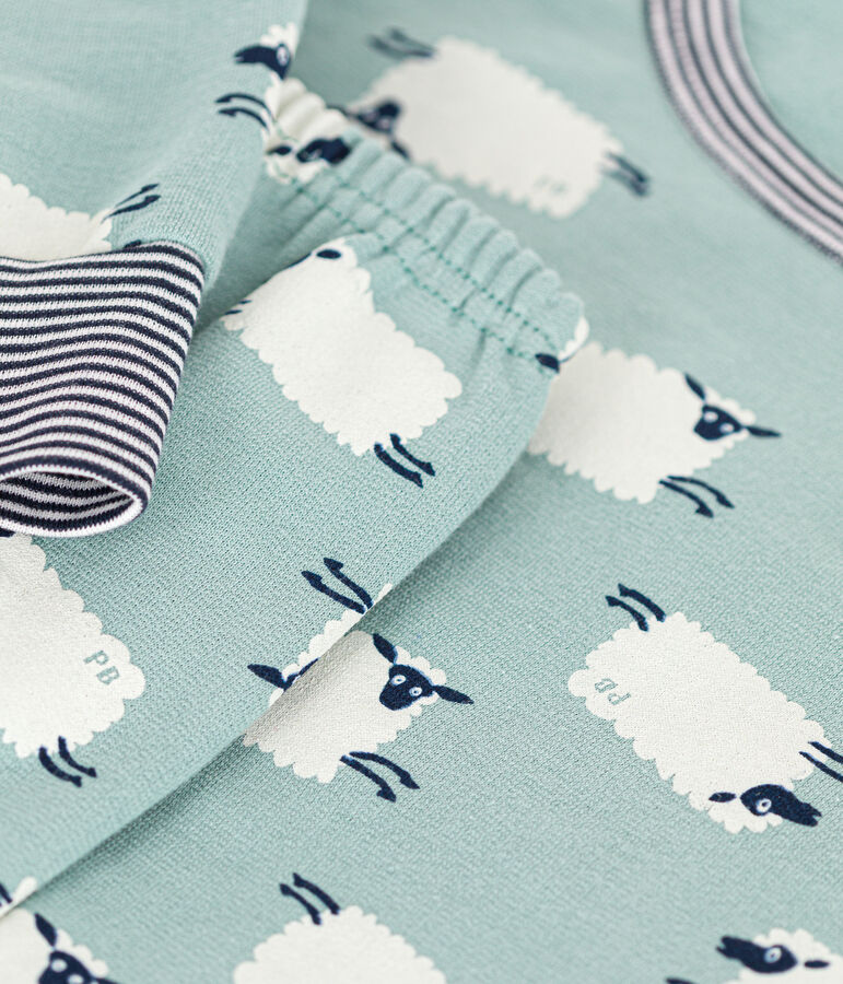 Kinder-Pyjama aus aufgerautem Molton mit Schafen PAUL/ MULTICO