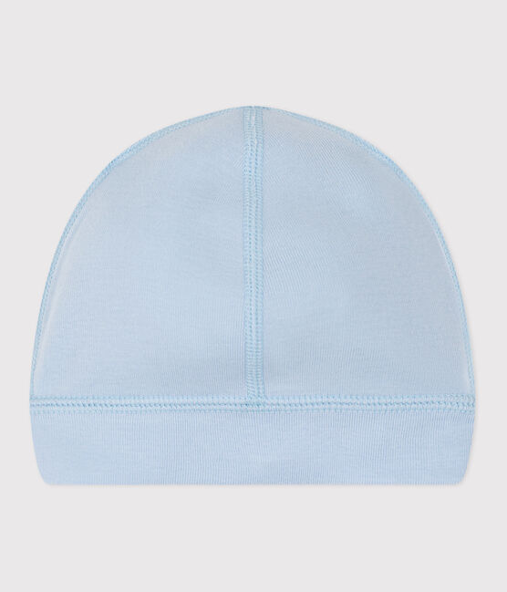 Baby-Mütze aus einfarbiger Baumwolle blau TOUDOU
